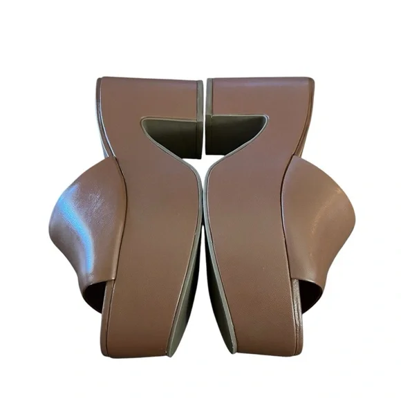 LarroudéMiso Platform Leather Mules Slip Ons NEW Size 10